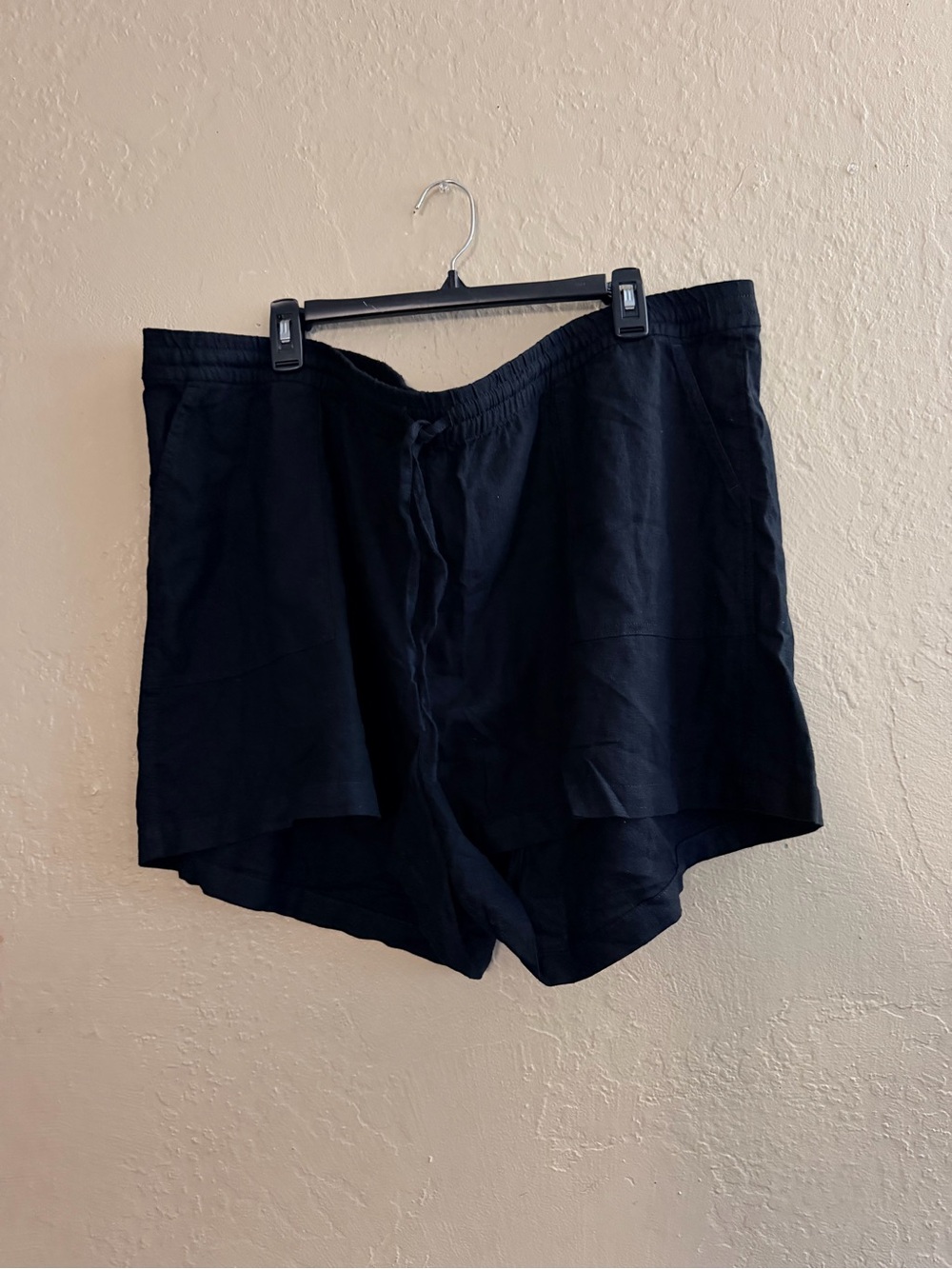 J. Crew Black Linen Blend Drawstring Shorts